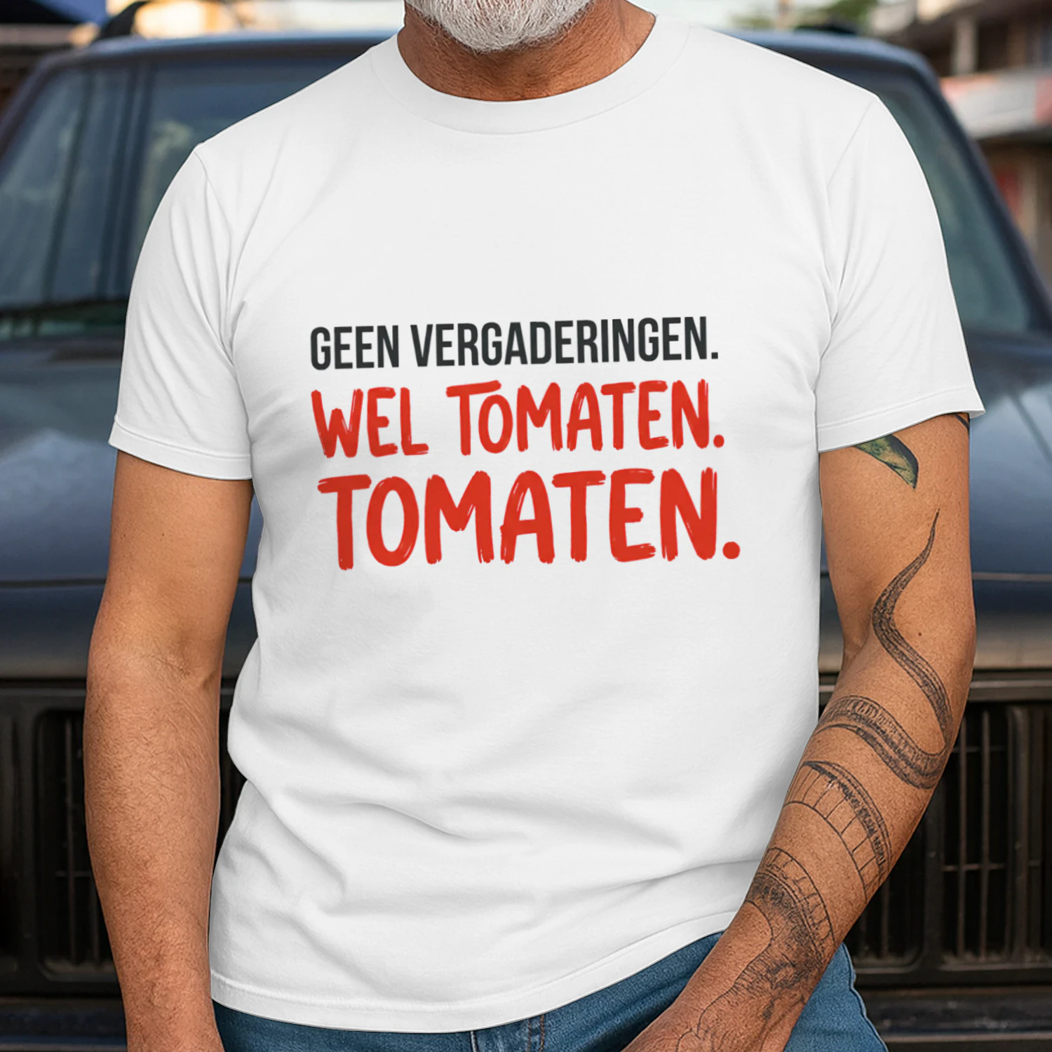 Geen Vergaderingen, Wel Tomaten – Pensioen Tuinier T-Shirt