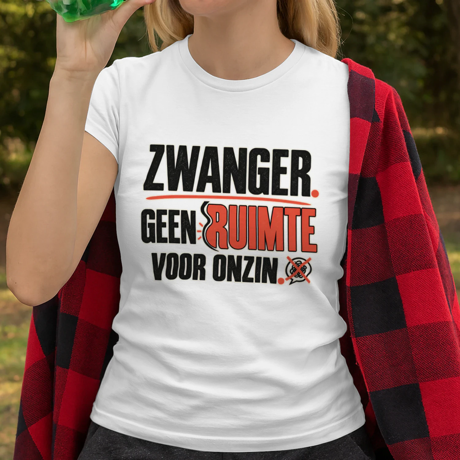 Zwanger. Geen Ruimte Voor Onzin. – Zwangerschap T-shirt