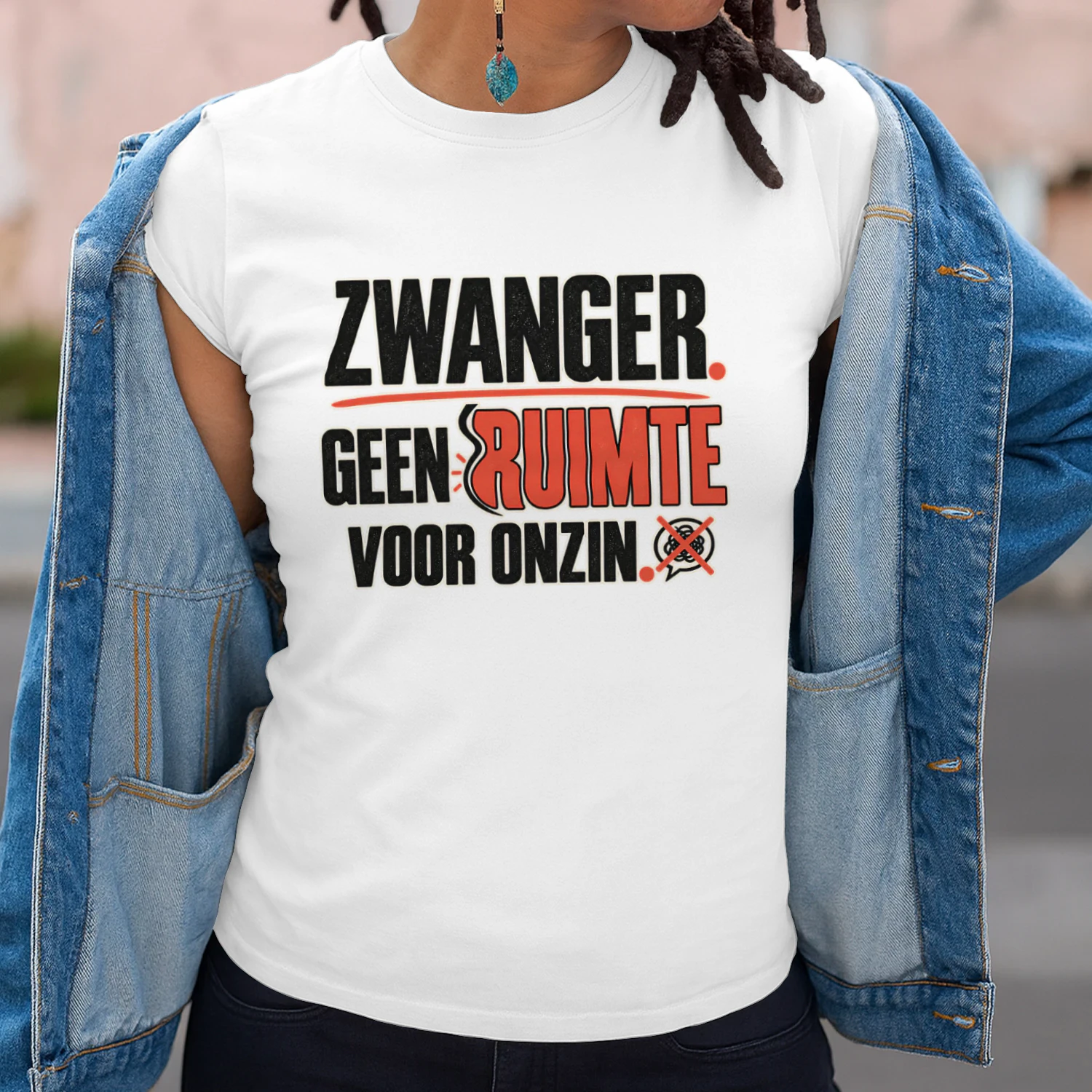 Zwanger. Geen Ruimte Voor Onzin. – Zwangerschap T-shirt
