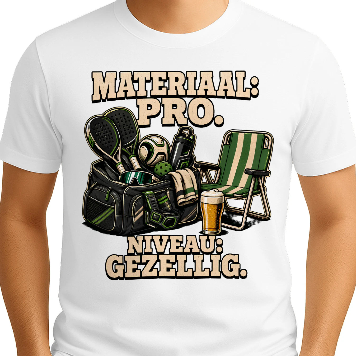 Materiaal: Pro. Niveau: Gezellig – Grappig Padel T-Shirt