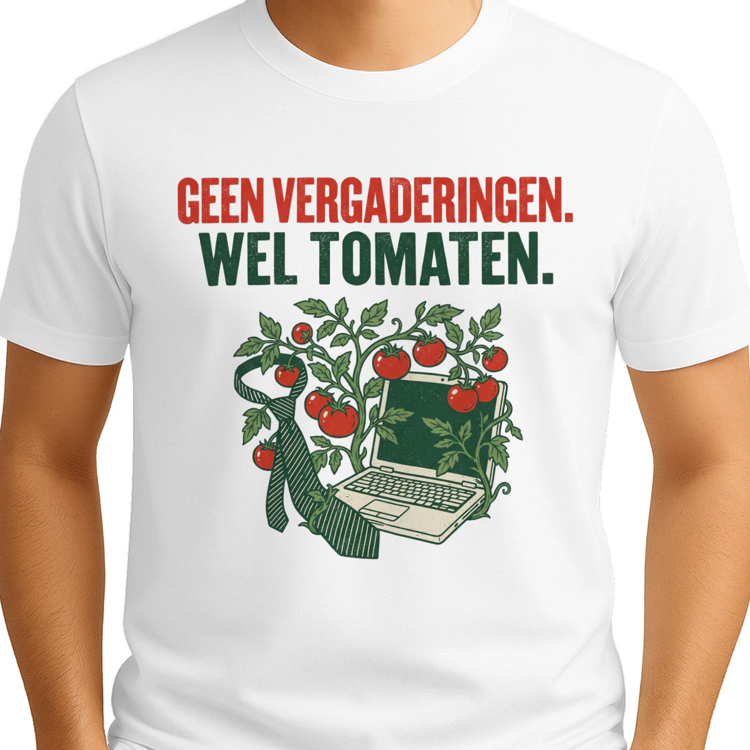Geen Vergaderingen, Wel Tomaten – Pensioen Tuinier T-Shirt