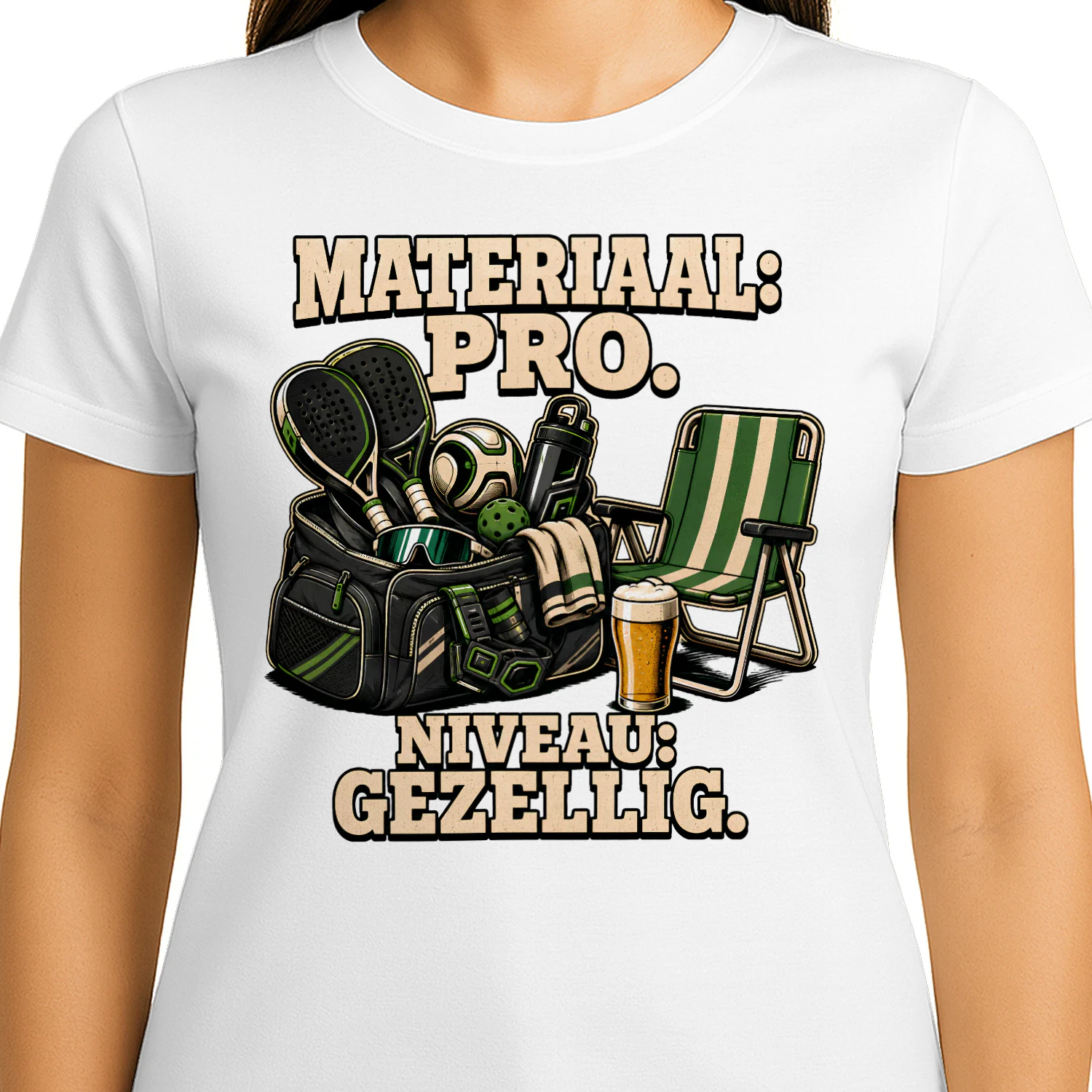 Materiaal: Pro. Niveau: Gezellig – Grappig Padel T-Shirt