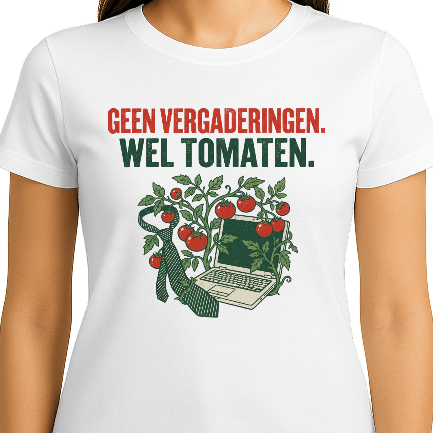 Geen Vergaderingen, Wel Tomaten – Pensioen Tuinier T-Shirt