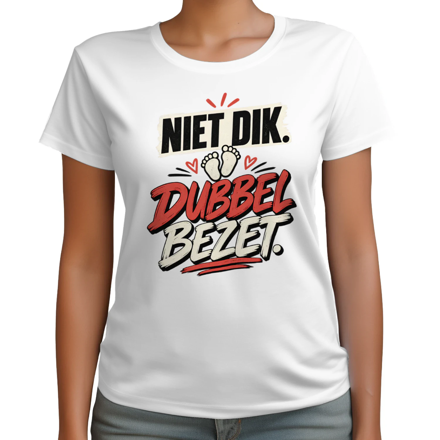 Niet Dik. Dubbel Bezet. – Zwangerschap T-shirt