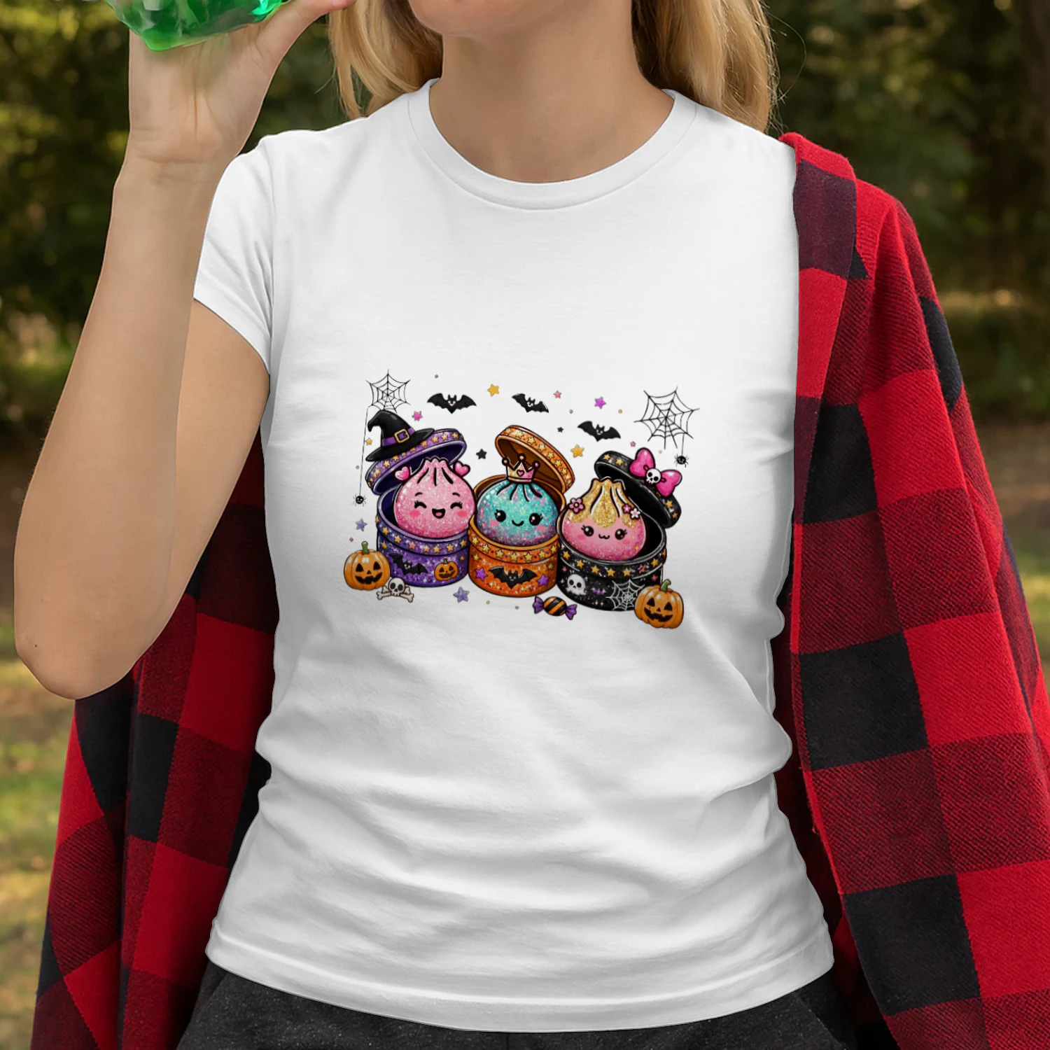 Kawaii Halloween Dumpling Clipart, Glitter Spooky