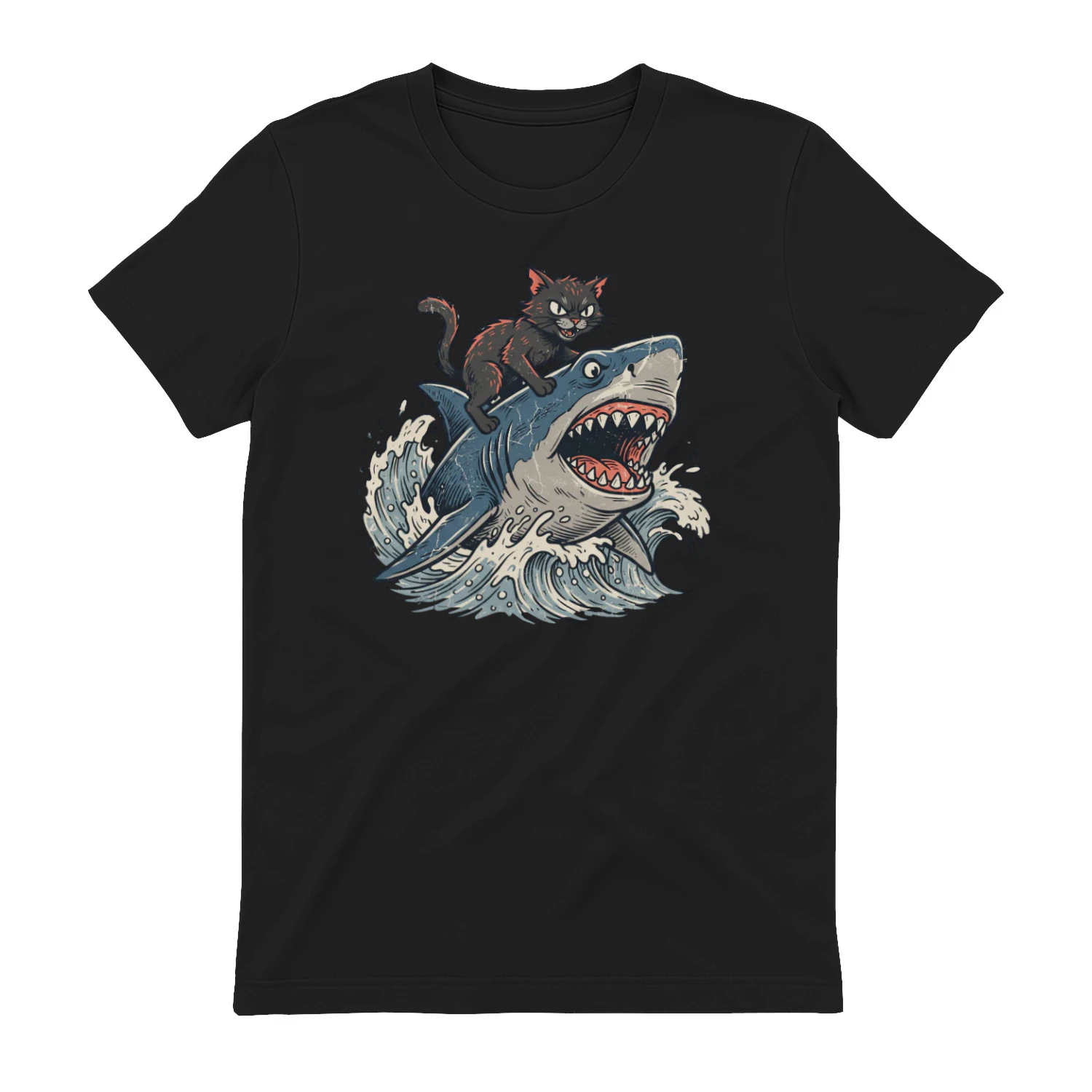 Cat Vs Shark, Meme Hilarious Cat Riding Shark
