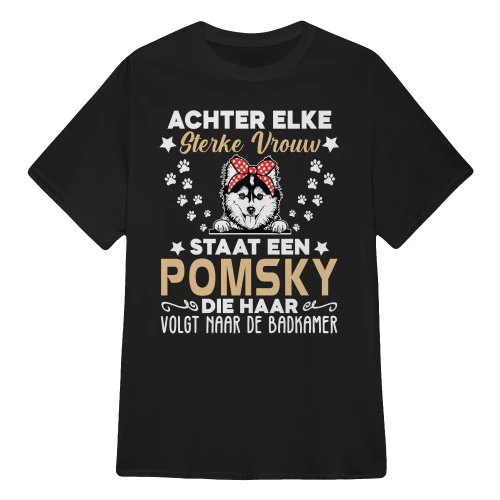 Achter Elke Sterke Vrouw Staat Een Pomsky