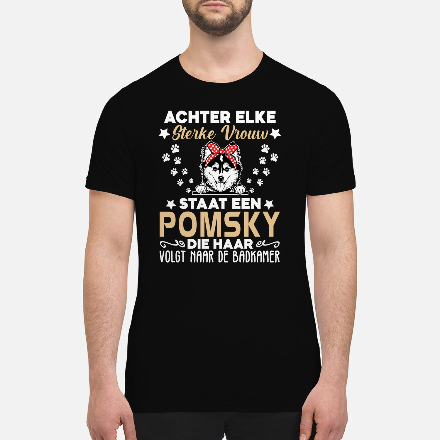 Achter Elke Sterke Vrouw Staat Een Pomsky