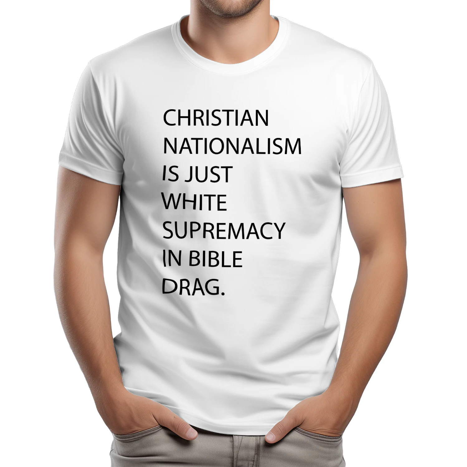 Nationalism Is Just White Supremacy In Bible Drag Shirt