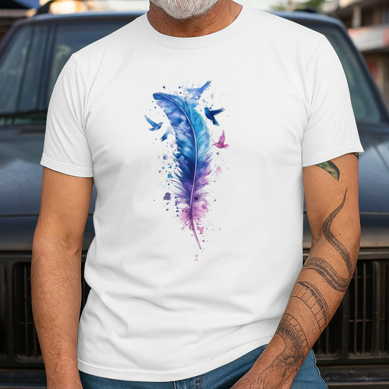 Watercolor Feather  – Dreamy Nature T-Shirt