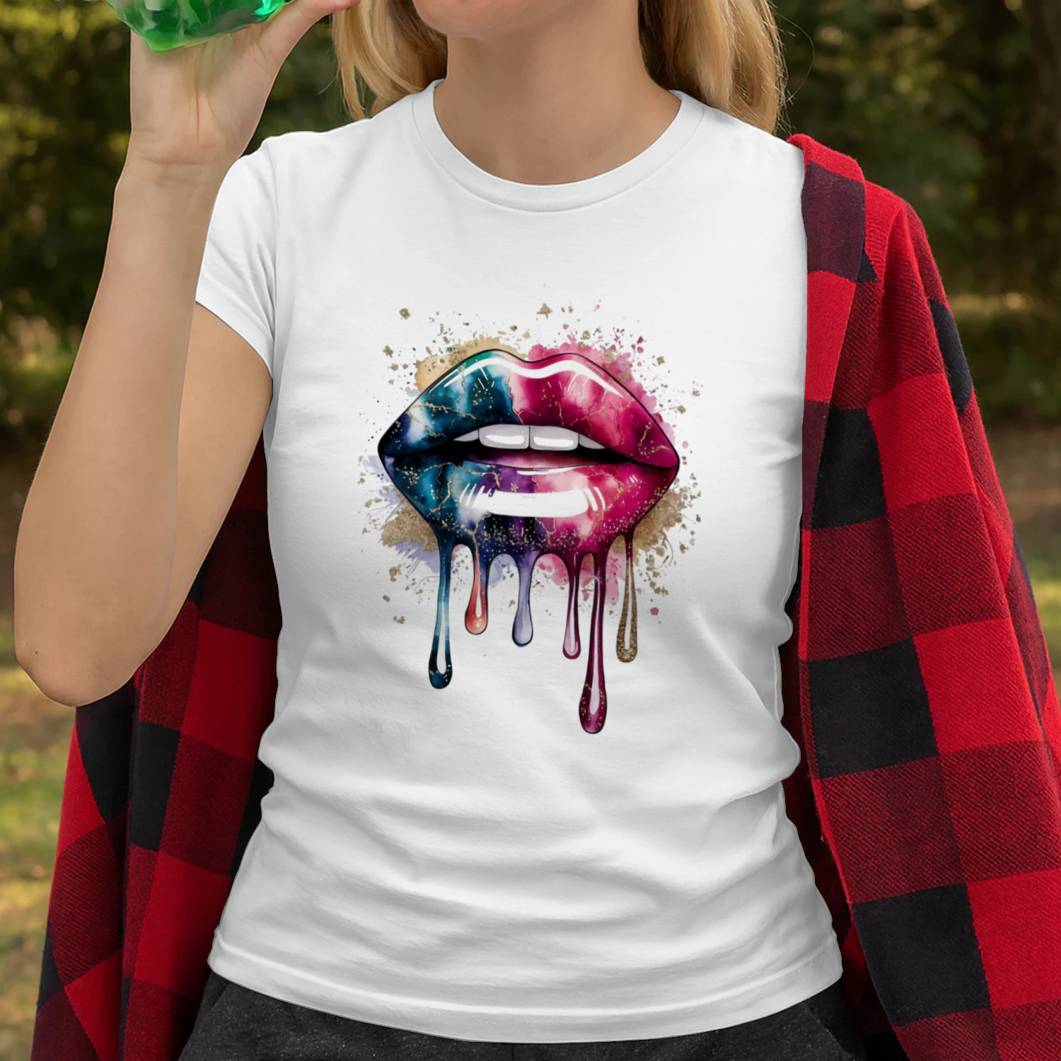 Kiss of Color – Colorful Dripping Lips T-Shirt