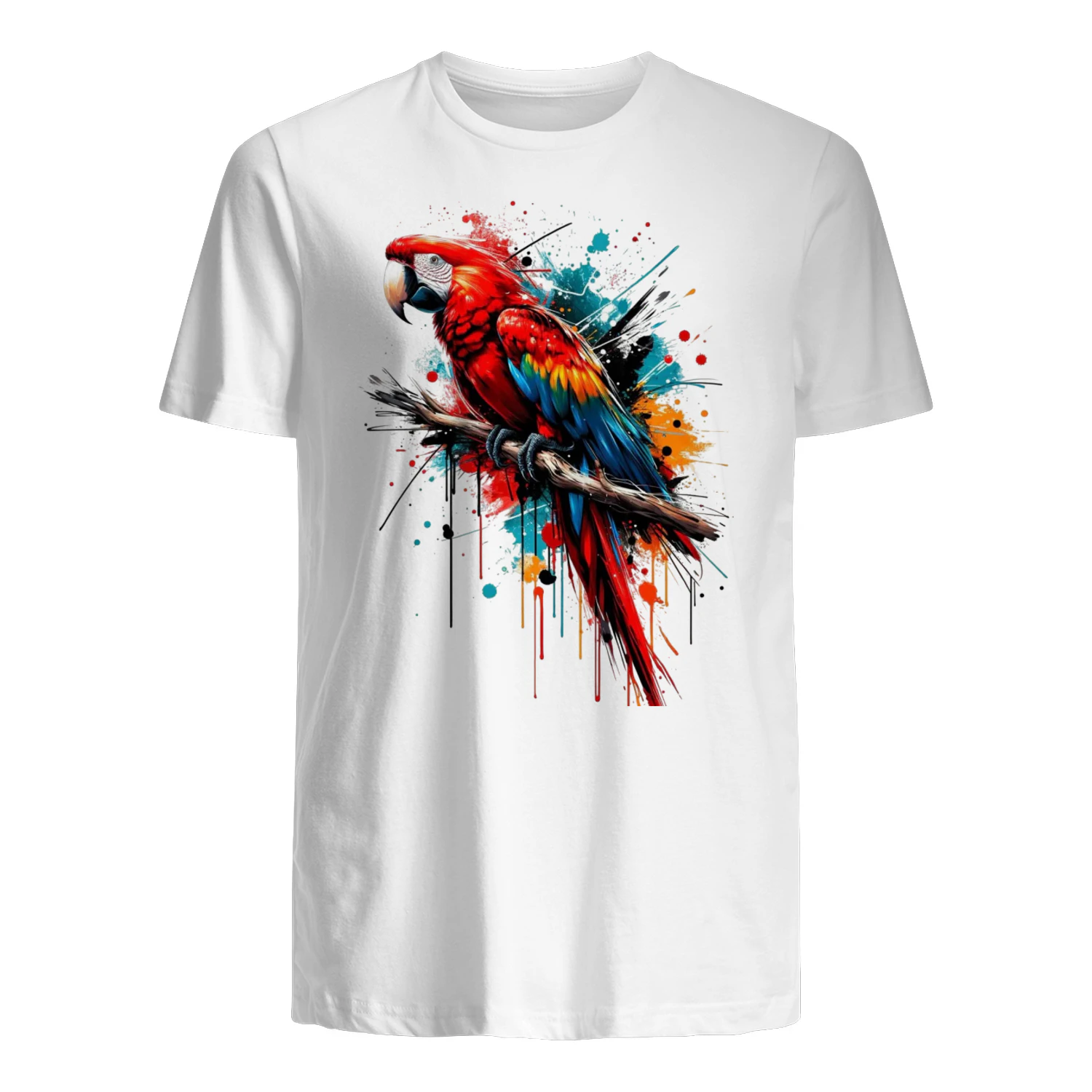 Colorful Macaw Street Art – Tropical Parrot T-shirt