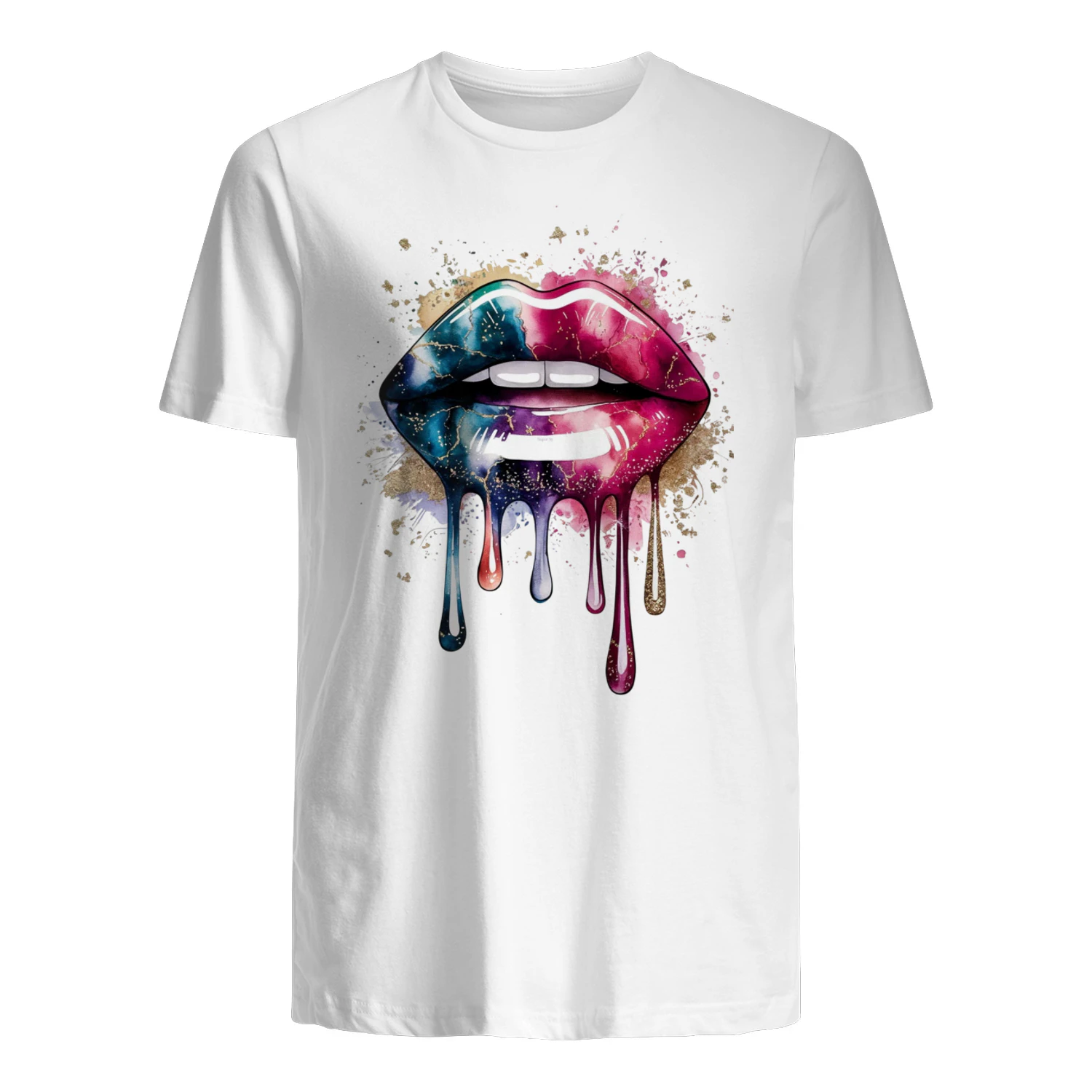 Kiss of Color – Colorful Dripping Lips T-Shirt