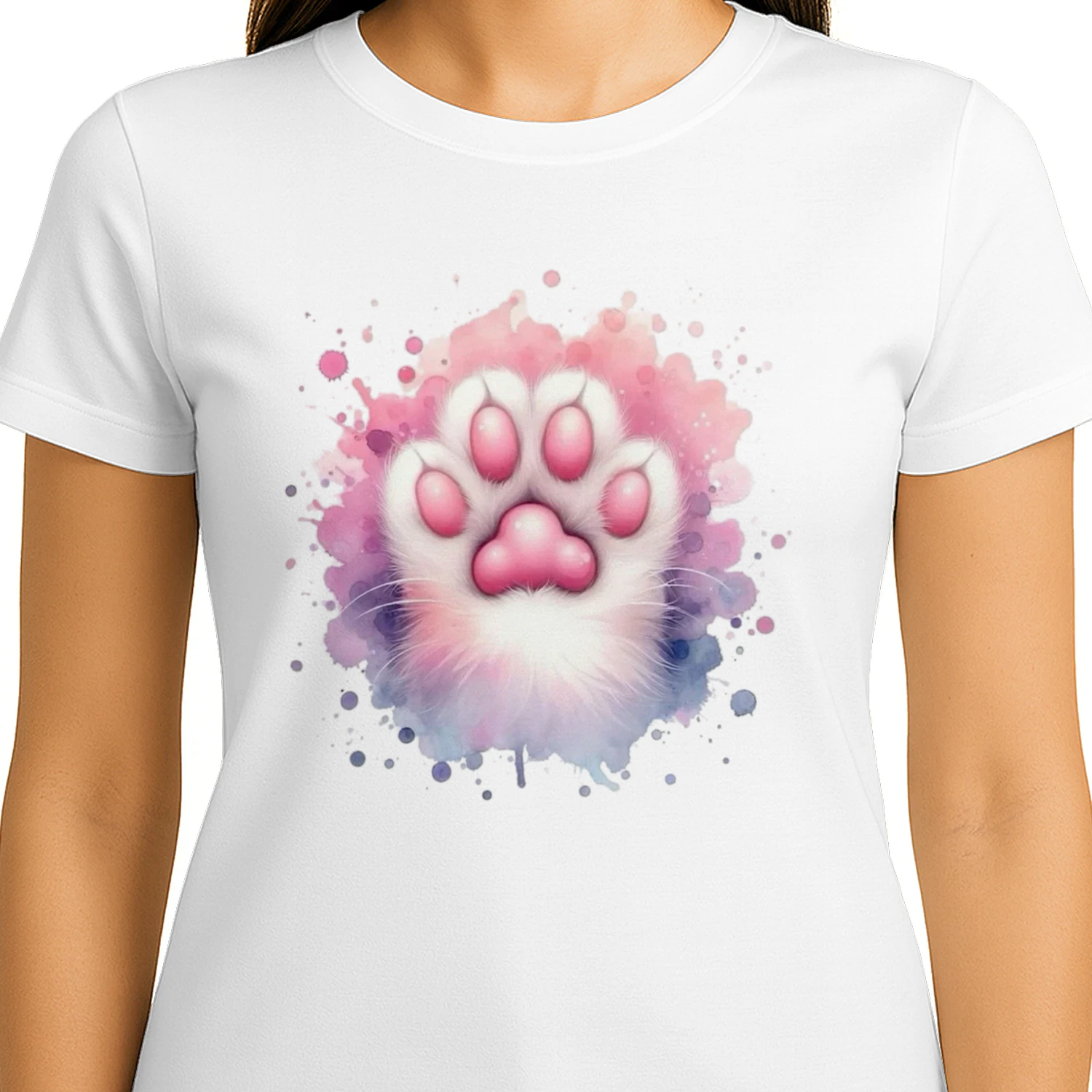 Paws & Pastels – Cute Cat Paw T-shirt