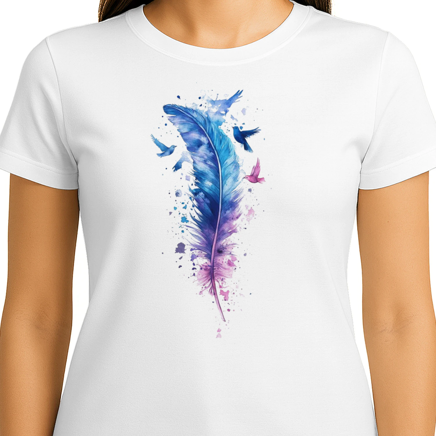 Watercolor Feather  – Dreamy Nature T-Shirt