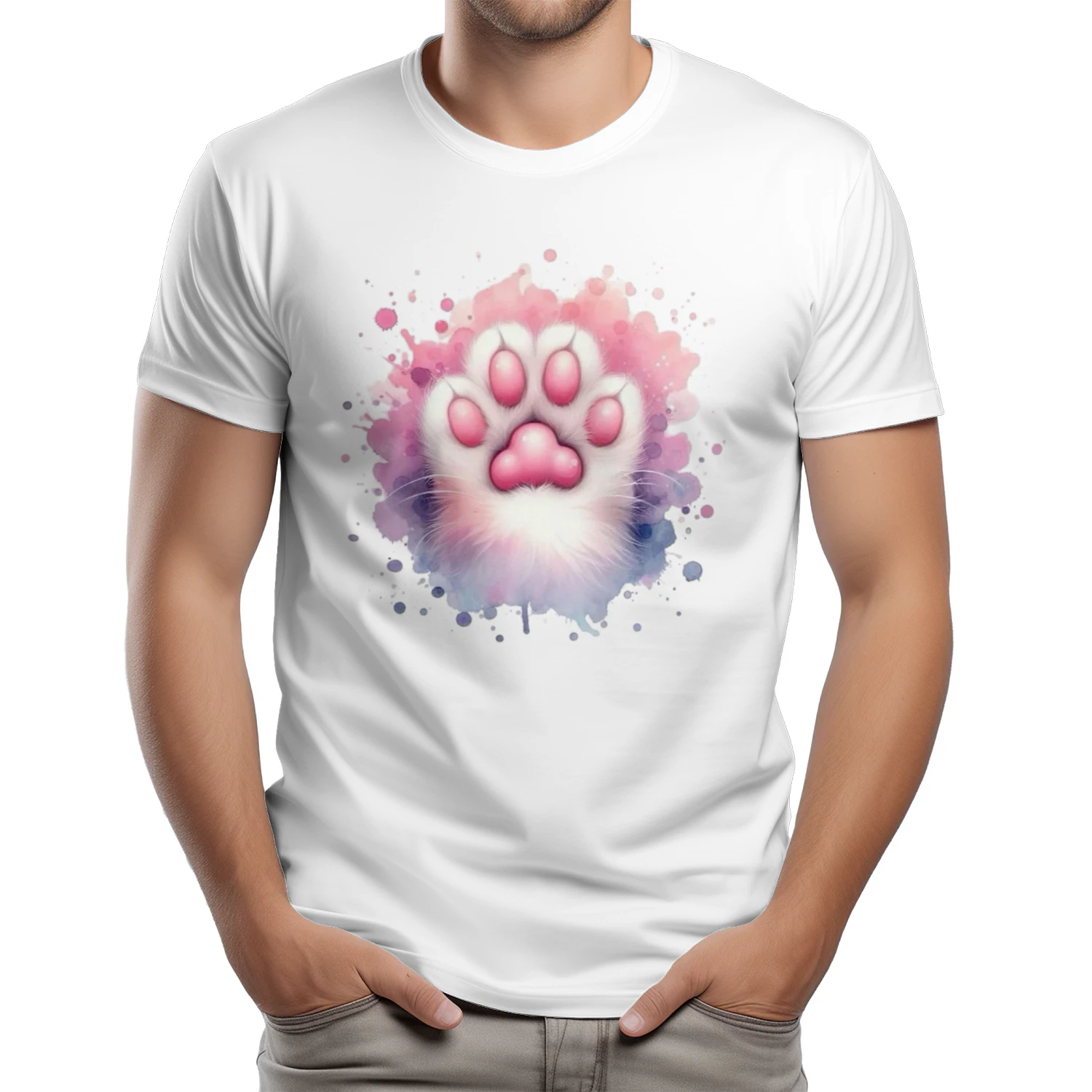 Paws & Pastels – Cute Cat Paw T-shirt