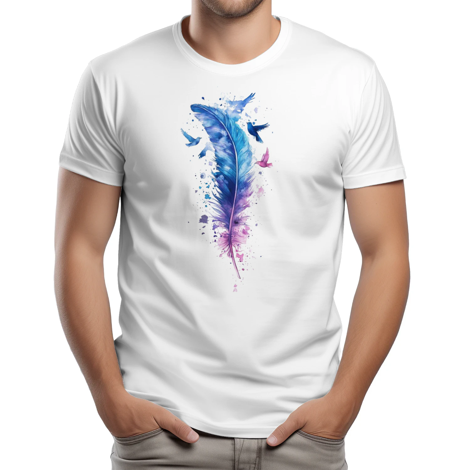 Watercolor Feather  – Dreamy Nature T-Shirt