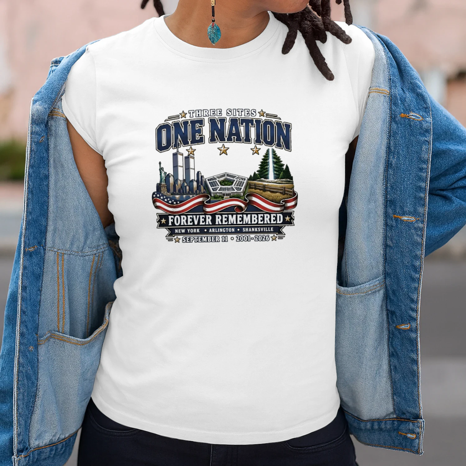 Three Sites One Nation September 11 Forever Remembered 20012026 Memorial T-shirt  911 Remembrance Design