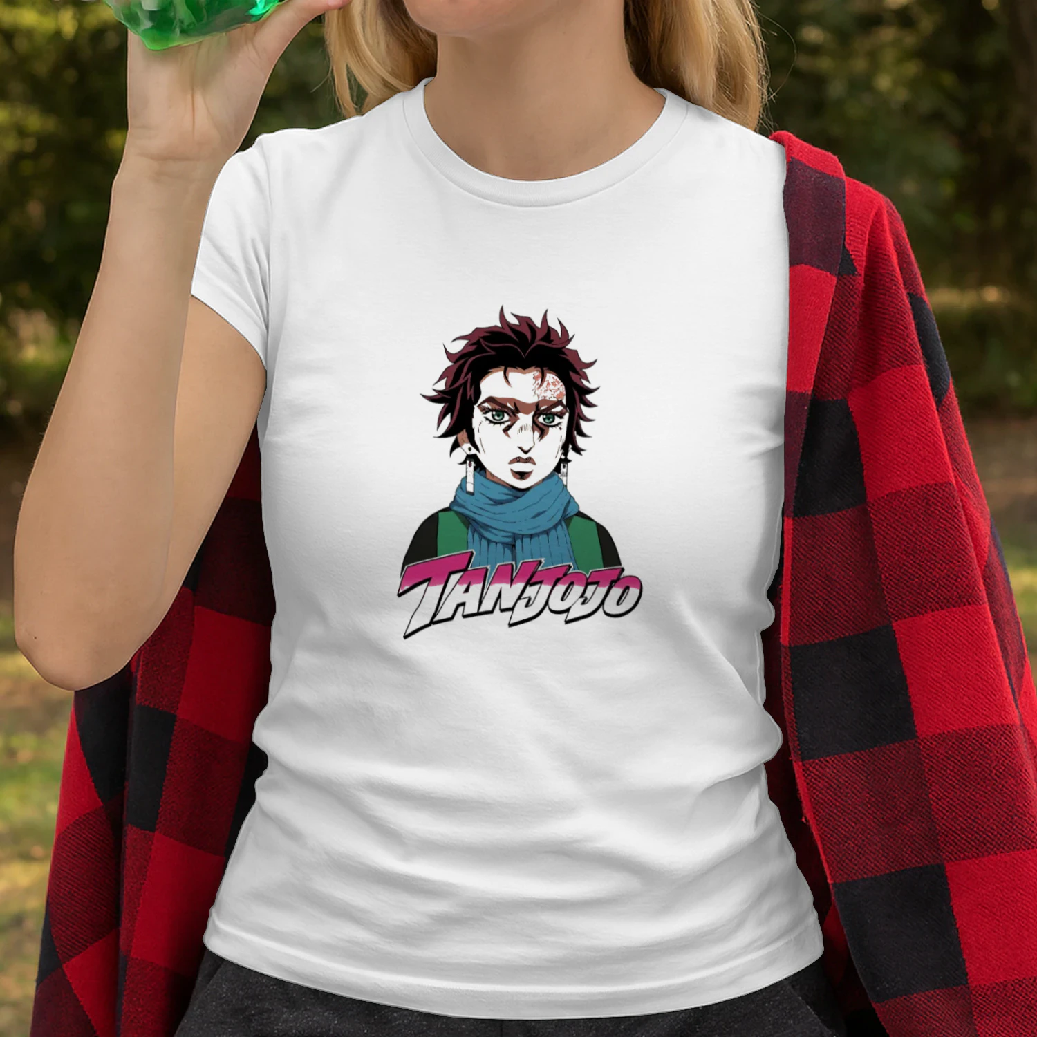 TanJoJo Kamado Tanjiro Jojos Bizarre Adventure T-shirt  Anime Crossover Design