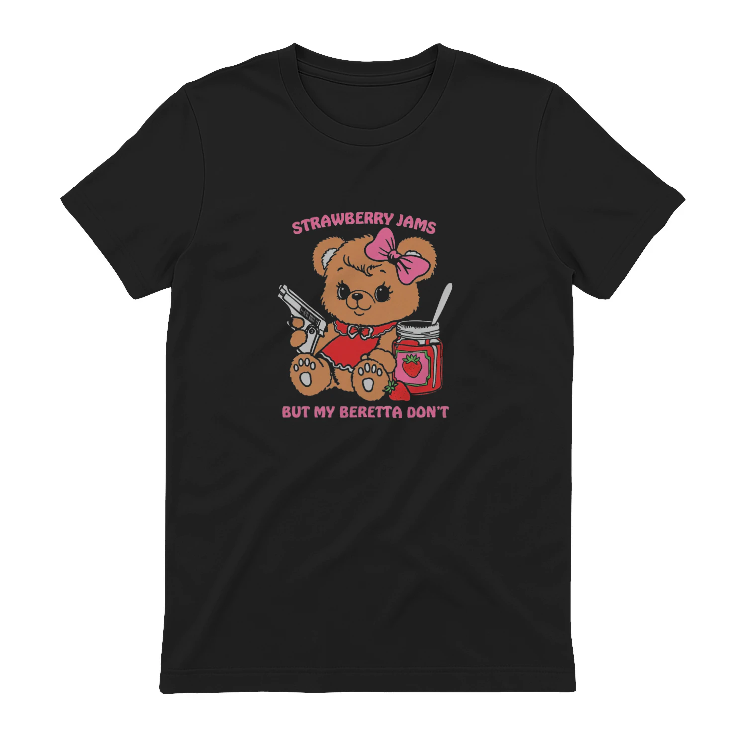 Strawberry Jams But My Beretta Dont T-shirt  Funny Country Music Humor Design