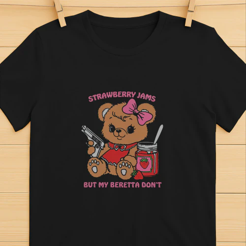 Strawberry Jams But My Beretta Dont Shirt  Funny Country Music Humor Design