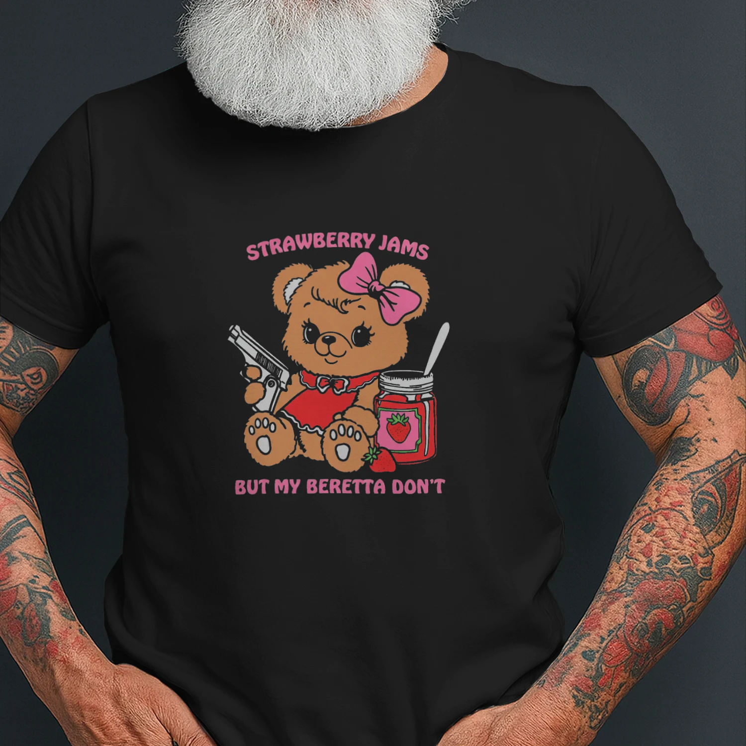 Strawberry Jams But My Beretta Dont T-shirt  Funny Country Music Humor Design