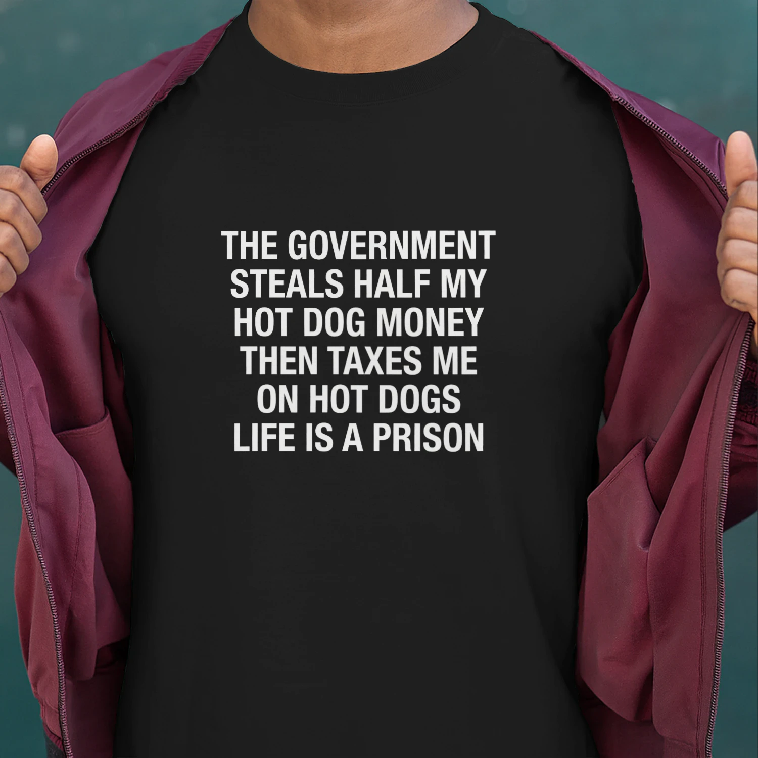 The Government Steals Half My Hot Dog Money Then Taxes Me On Hot Dogs. Life Is A Prison Shirt