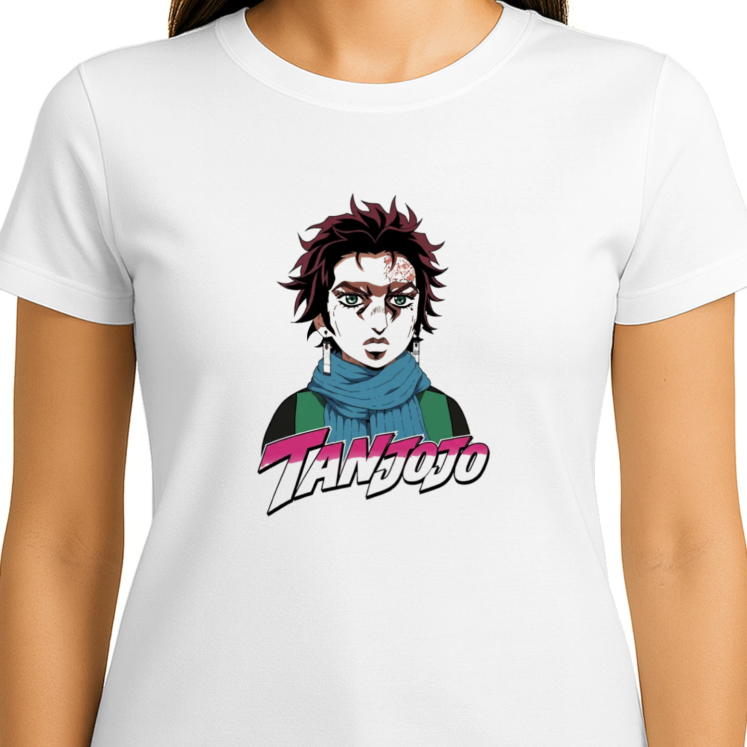 TanJoJo Kamado Tanjiro Jojos Bizarre Adventure T-shirt  Anime Crossover Design