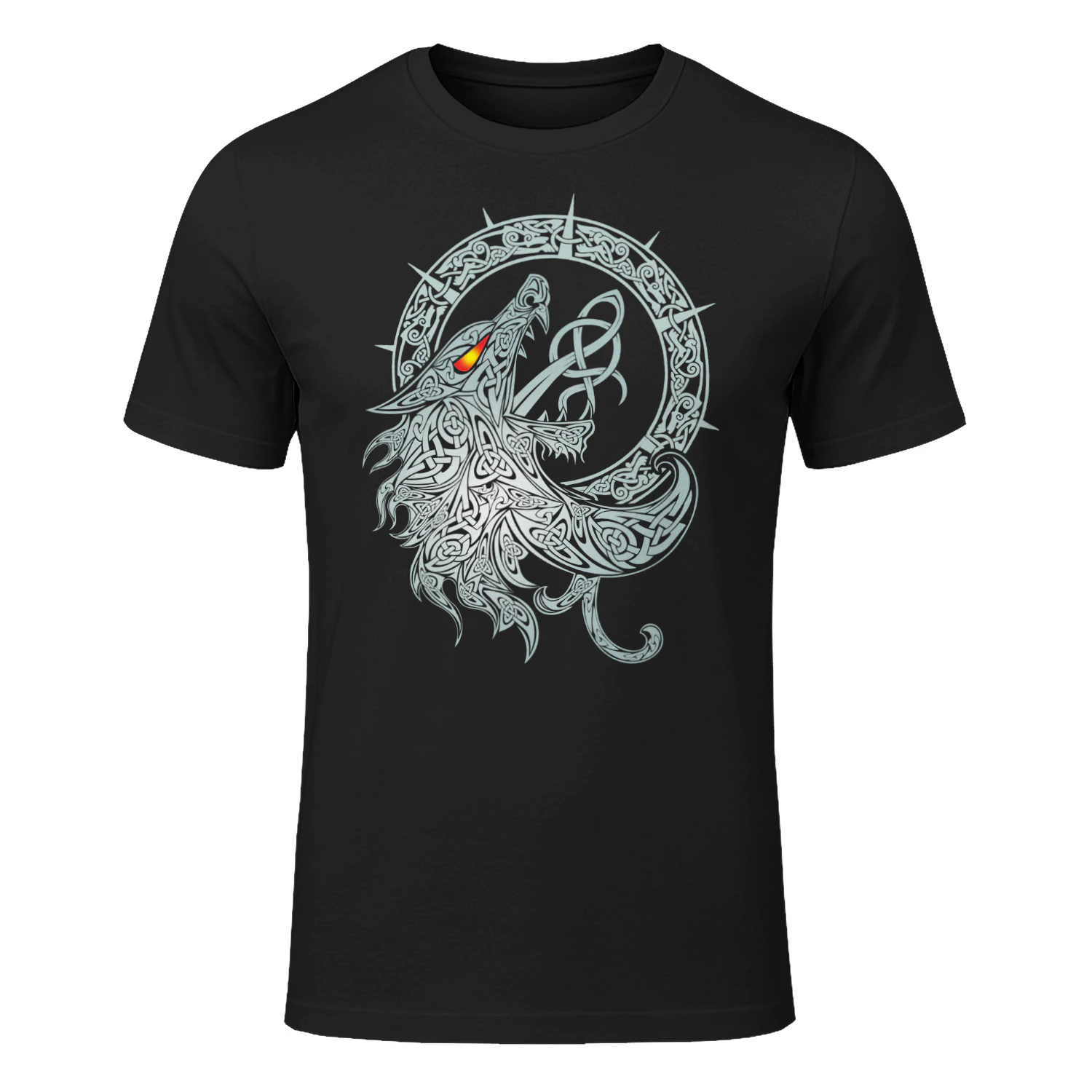 Silver Celtic Howling Wolf
