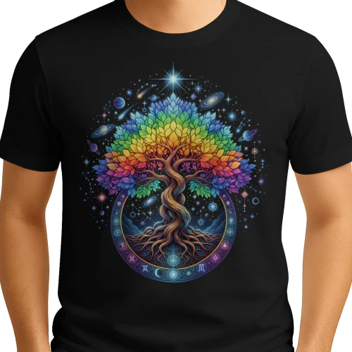Moon Phases Rainbow Tree