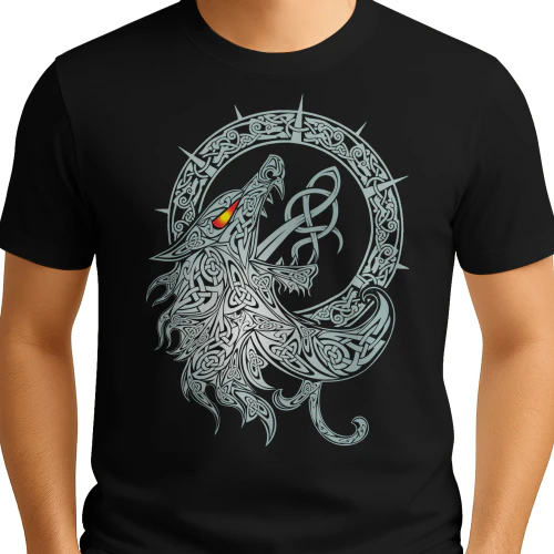 Silver Celtic Howling Wolf