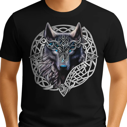 Nordic Wolf Head Ice Blue Eyes
