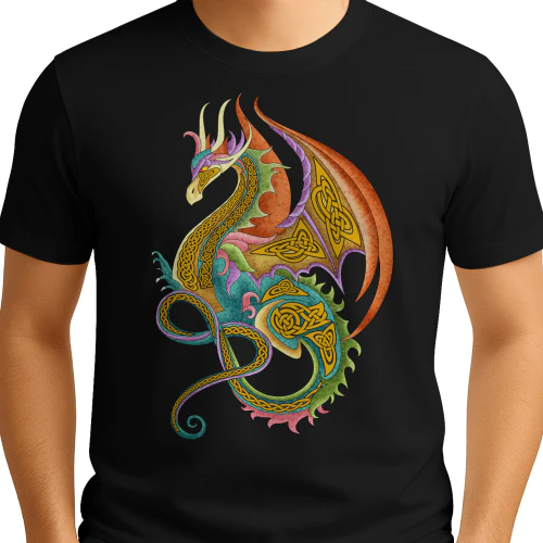 Vibrant Pastel Celtic Dragon