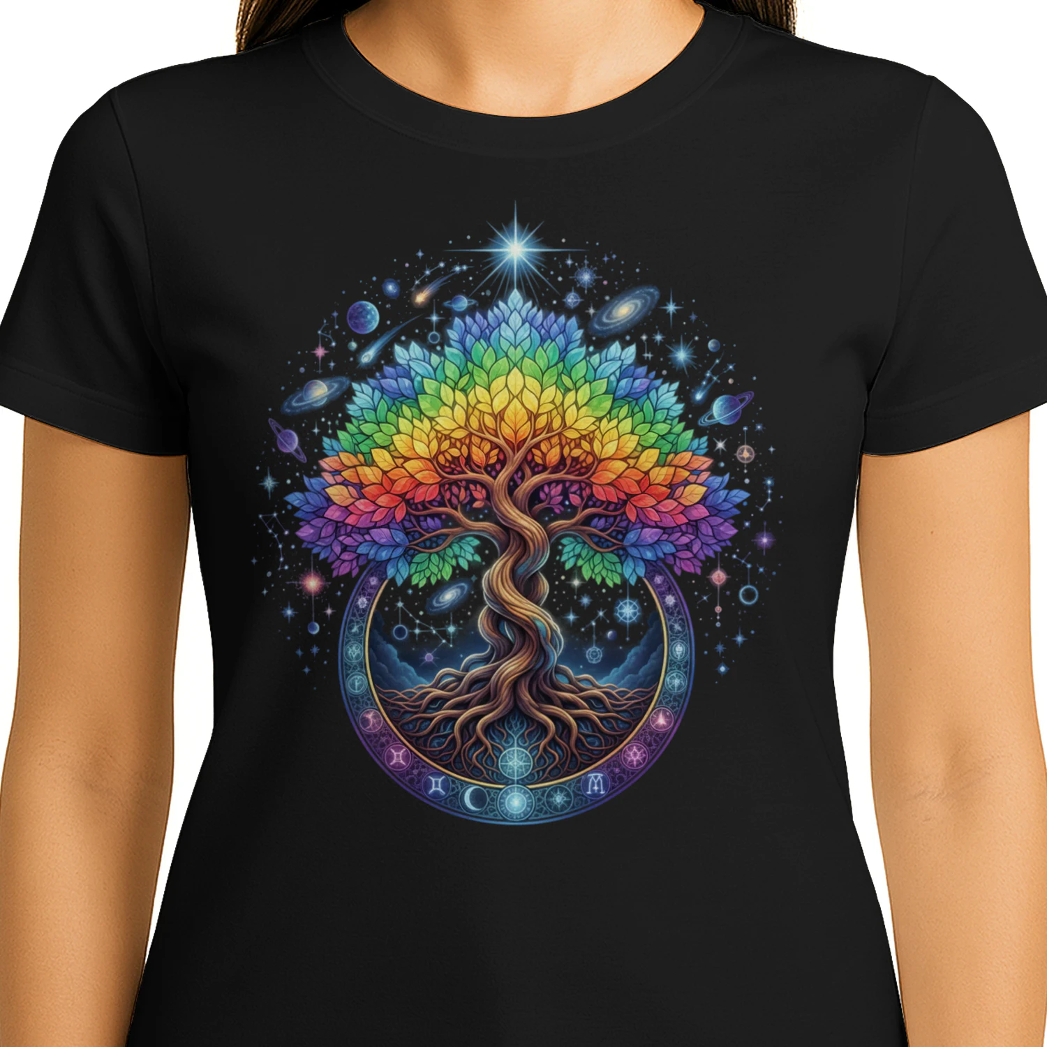 Moon Phases Rainbow Tree