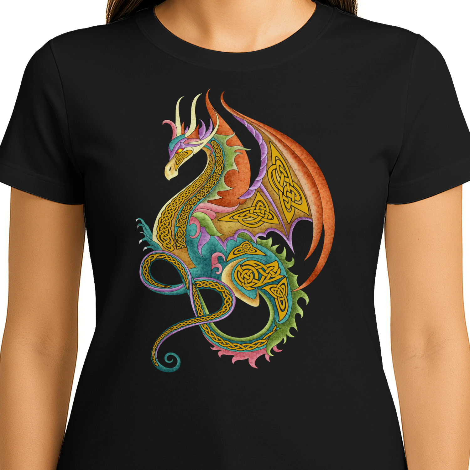 Vibrant Pastel Celtic Dragon