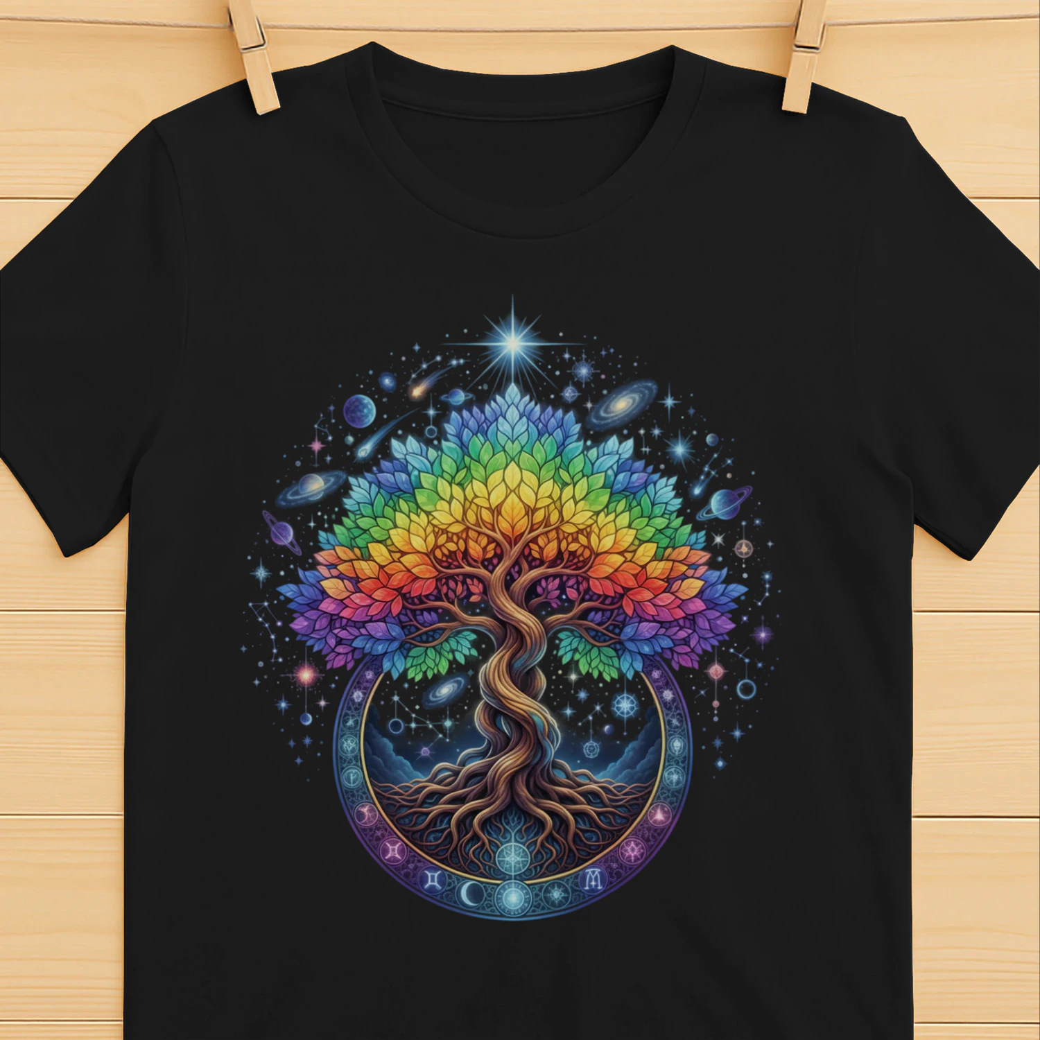 Moon Phases Rainbow Tree