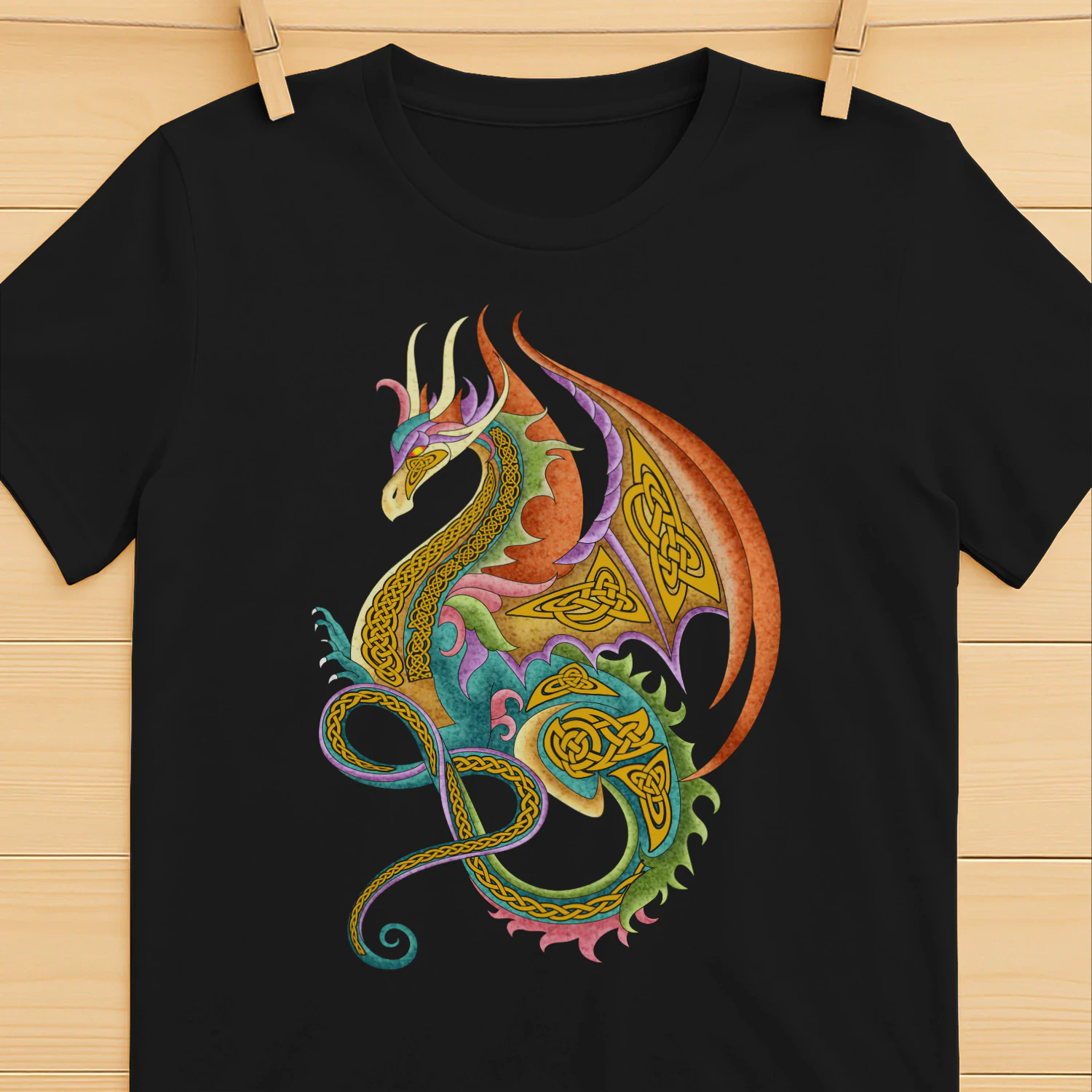Vibrant Pastel Celtic Dragon