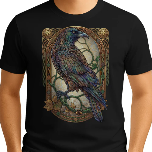 Celtic Raven Stained Glass