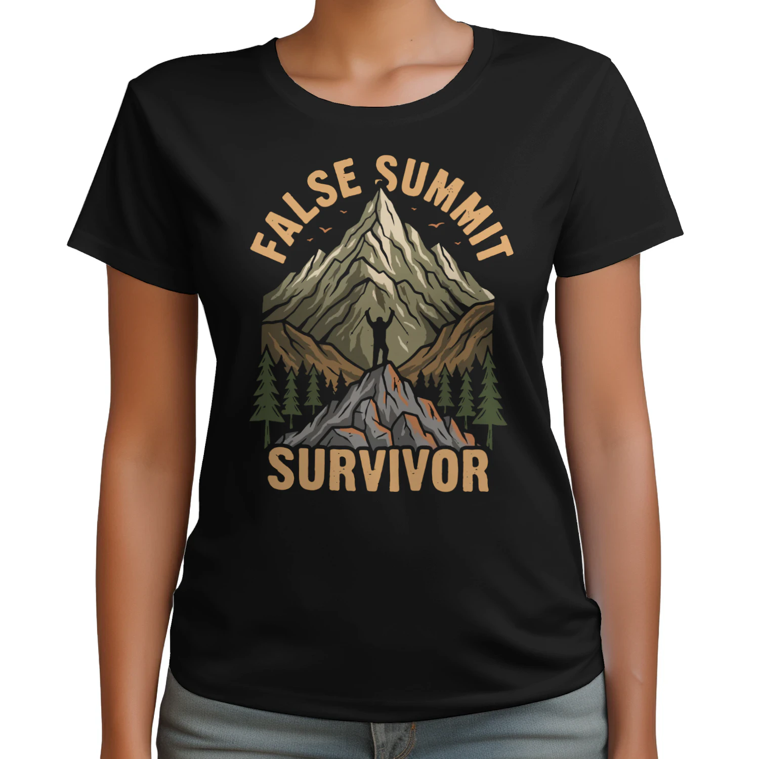 False Summit Survivor Funny Hiking T-shirt