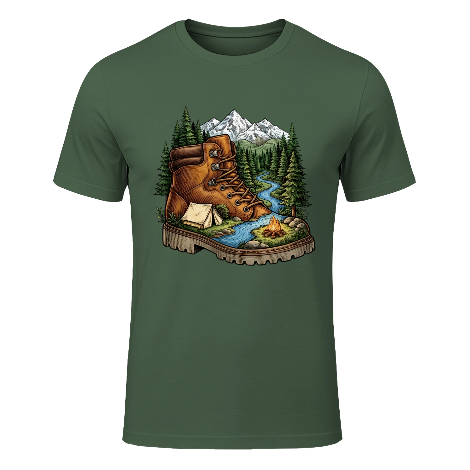 Hiking Boot Camping Mountain Adventure T-shirt