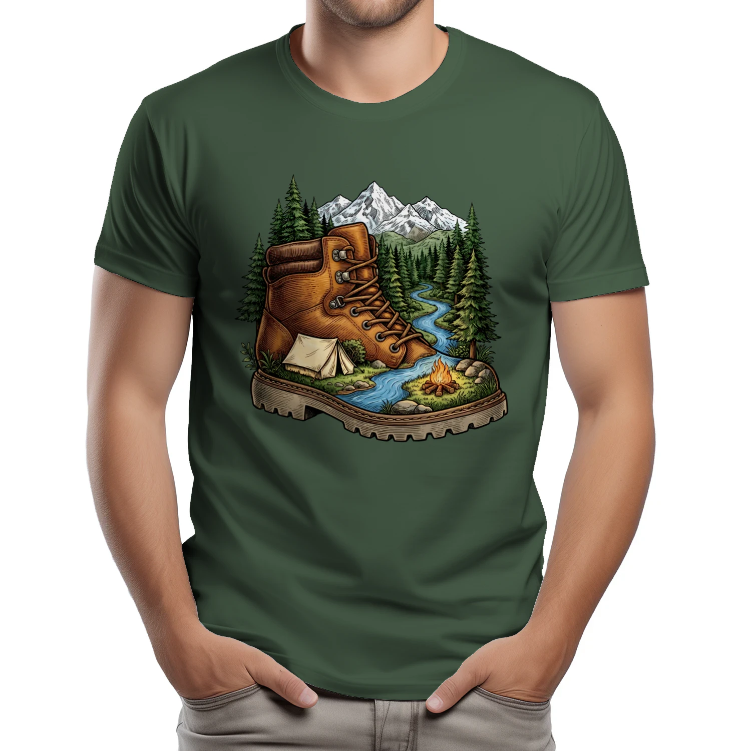 Hiking Boot Camping Mountain Adventure T-shirt