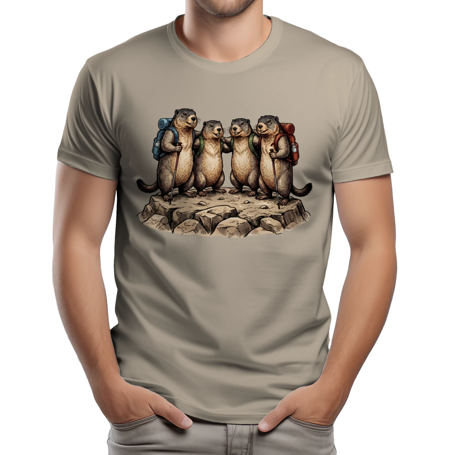 Hiking Marmots Group Photo T-shirt