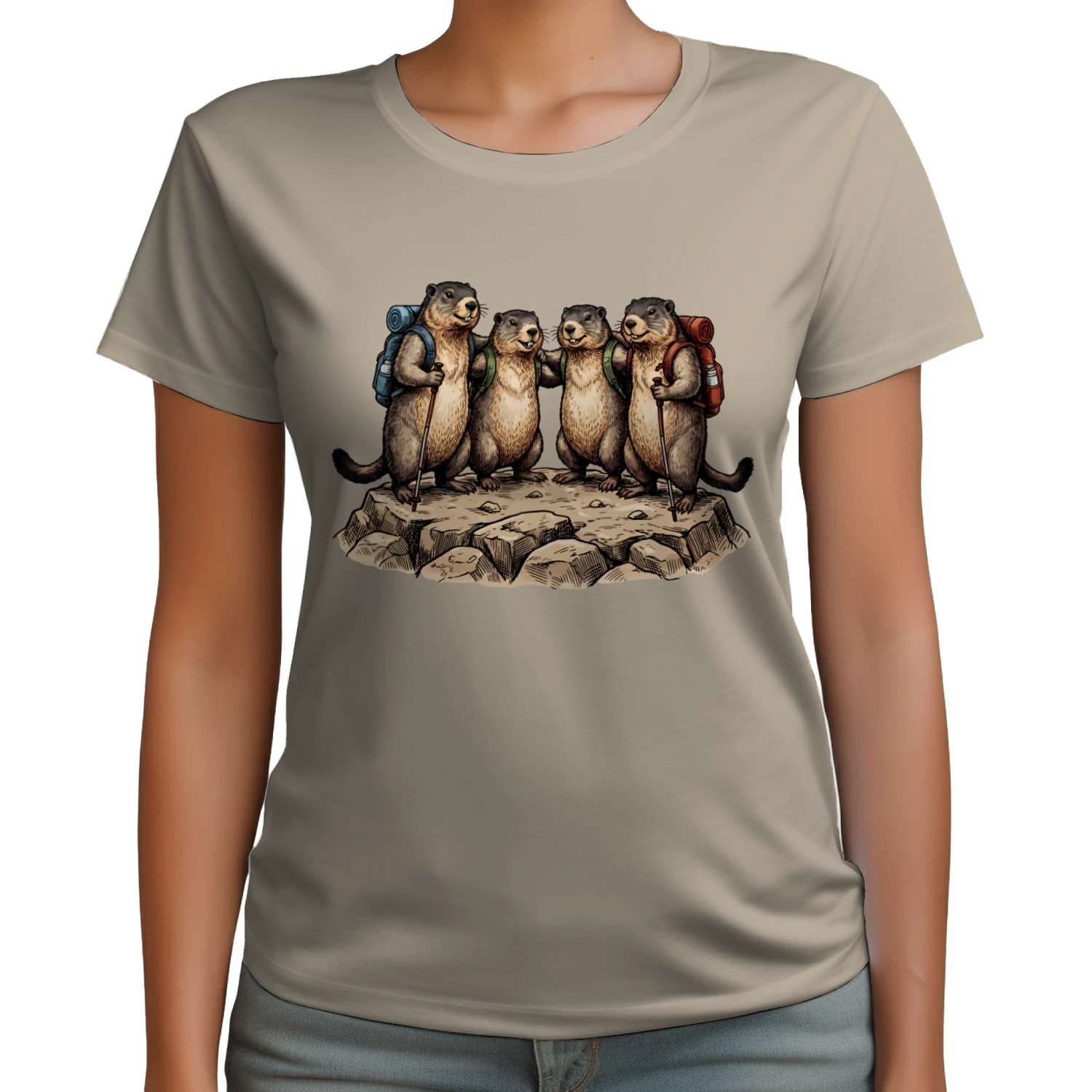 Hiking Marmots Group Photo T-shirt