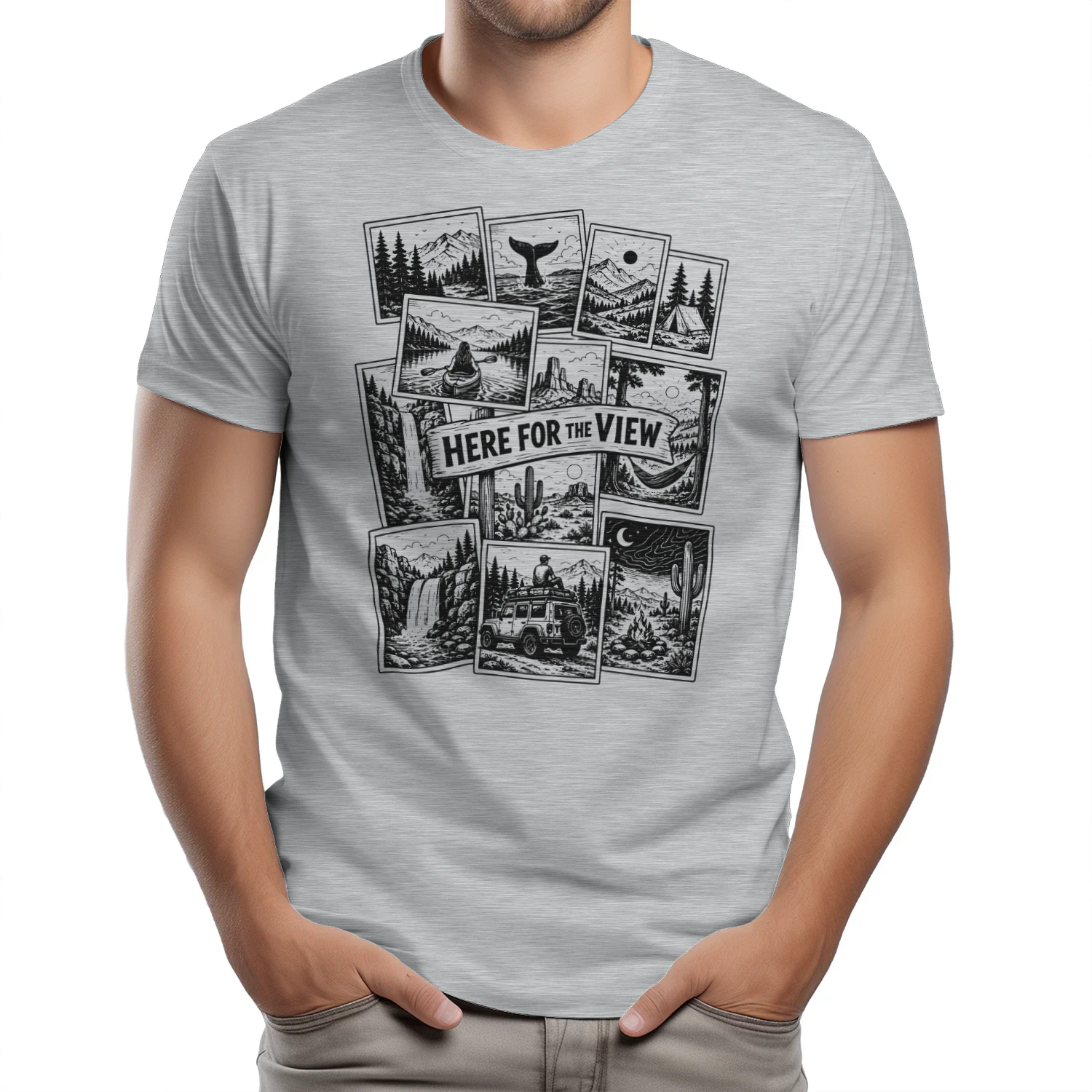 Here for the View Vintage Hiking Graphic T-shirt