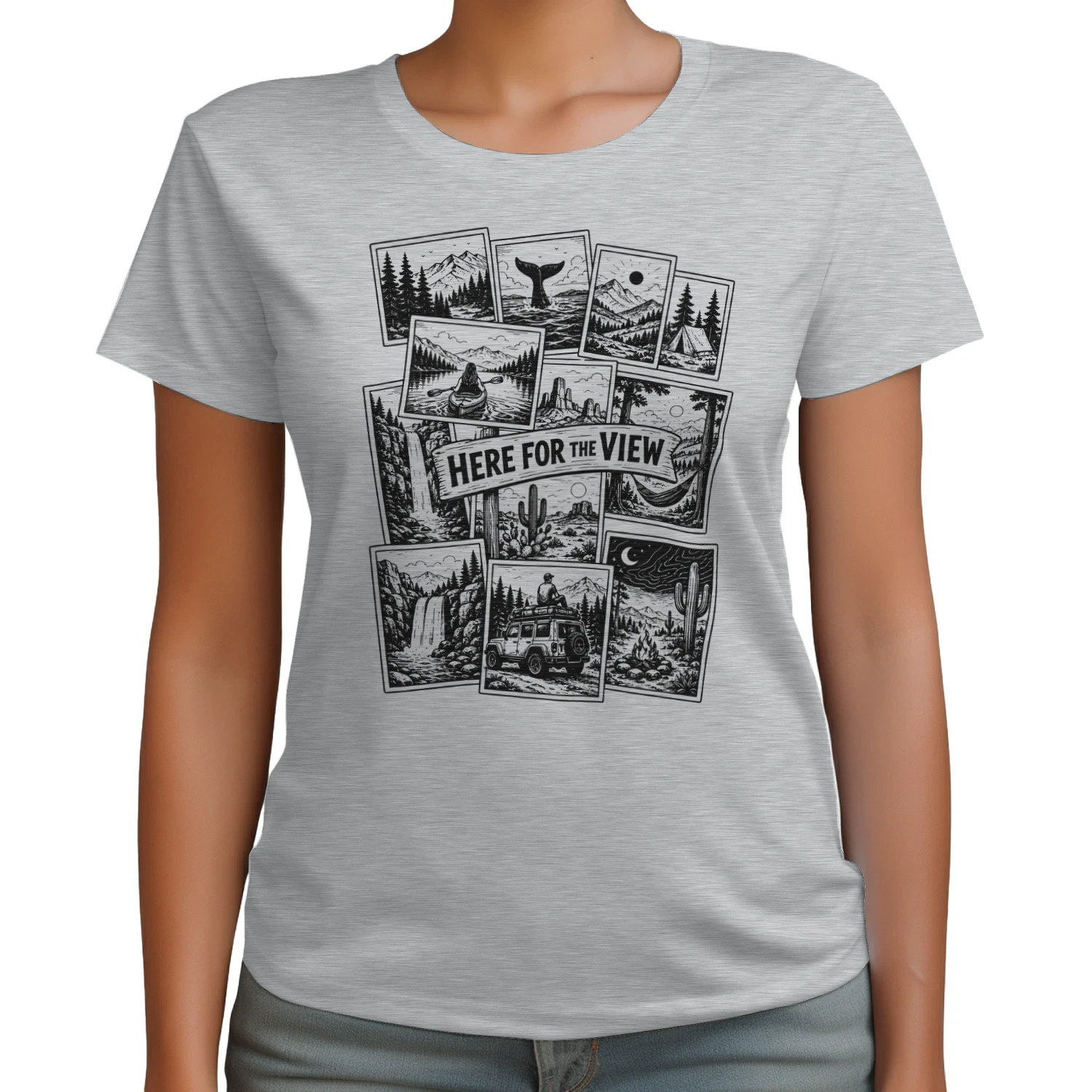 Here for the View Vintage Hiking Graphic T-shirt