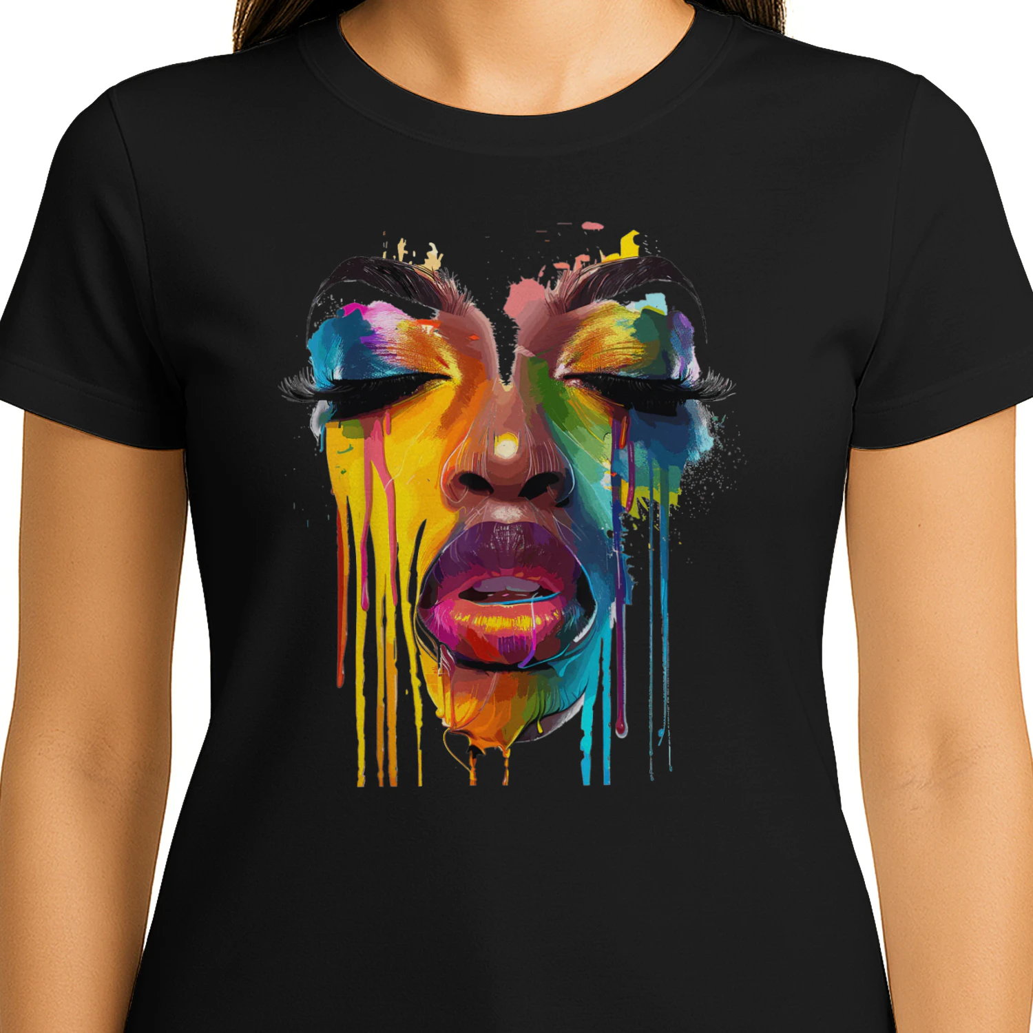 Cool African Woman Afro Color Painted Black History
