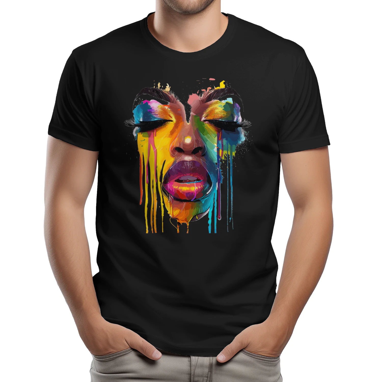 Cool African Woman Afro Color Painted Black History
