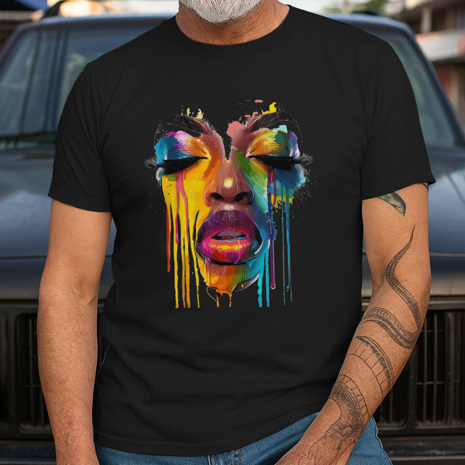 Cool African Woman Afro Color Painted Black History
