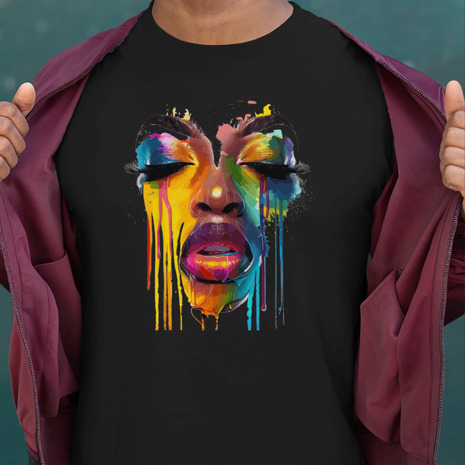 Cool African Woman Afro Color Painted Black History