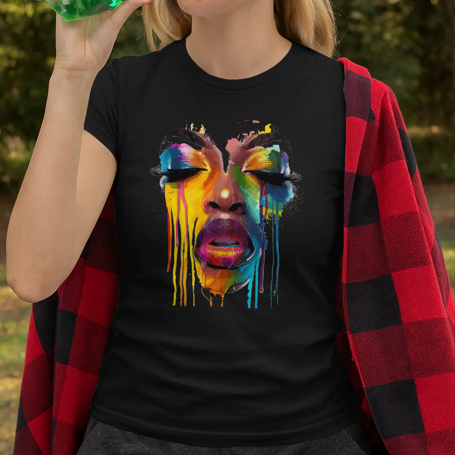 Cool African Woman Afro Color Painted Black History
